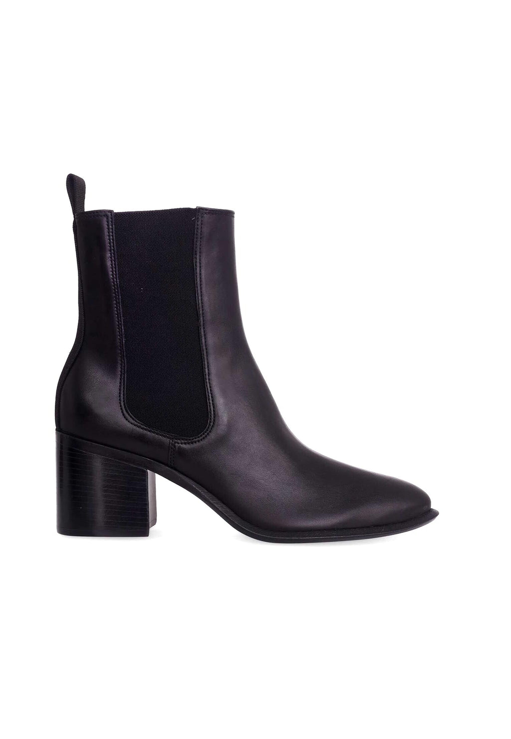 Canna Black Leather Chelsea Ankle Boots – 6.5cm Block Heel