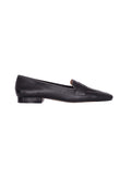Cipó Black Leather Square-Toe Loafers – Flat-0