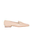 Cipó Beige Leather Square-Toe Loafers – Flat
