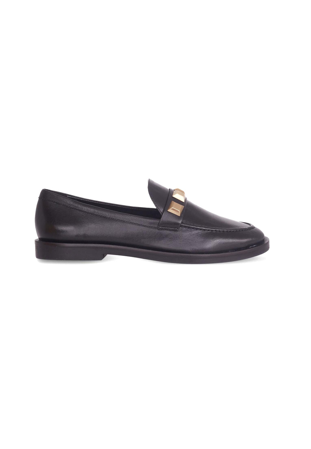 Caetê Black Beige Leather Loafers-0