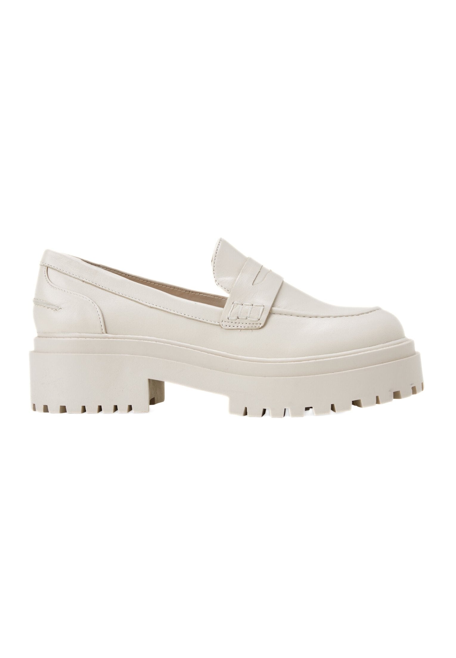 Carvalho Off-White Leather Loafers – Chunky 6cm Block Sole-0