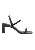 Palmito Goat Black Leather Sandals – 6.5cm Block Heel Open Toe-0