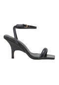Cortiça Calf Black Leather Sandals – 9cm High Heel Ankle Strap