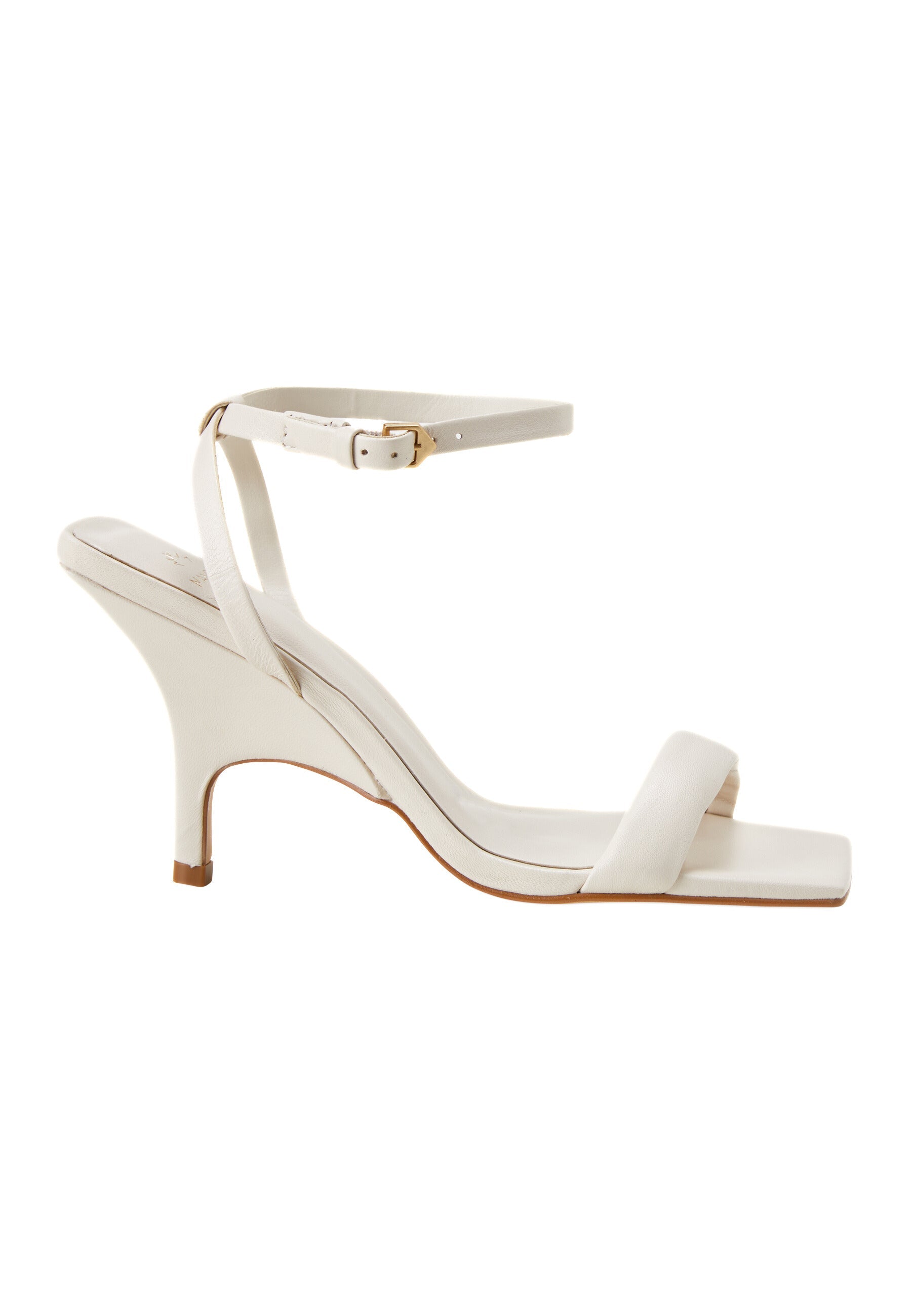Cortiça Calf Off-White Leather Sandals – 9cm High Heel Ankle Strap-0