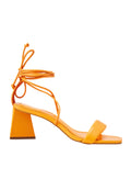 Caúna Calf Orange Leather Strappy Sandals – 6.5cm Block Heel-0