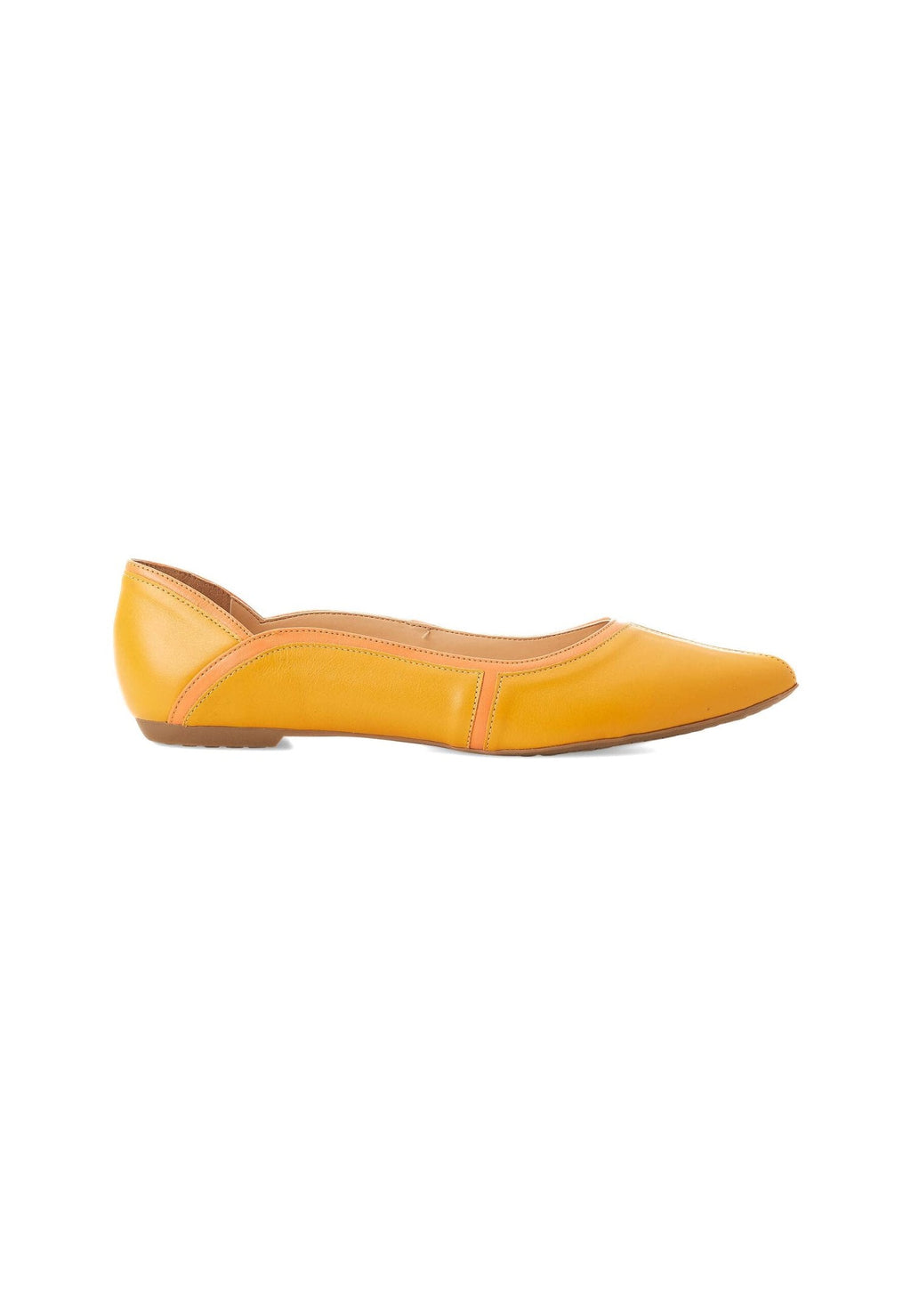 Pitanga Yellow Leather Ballerinas-0