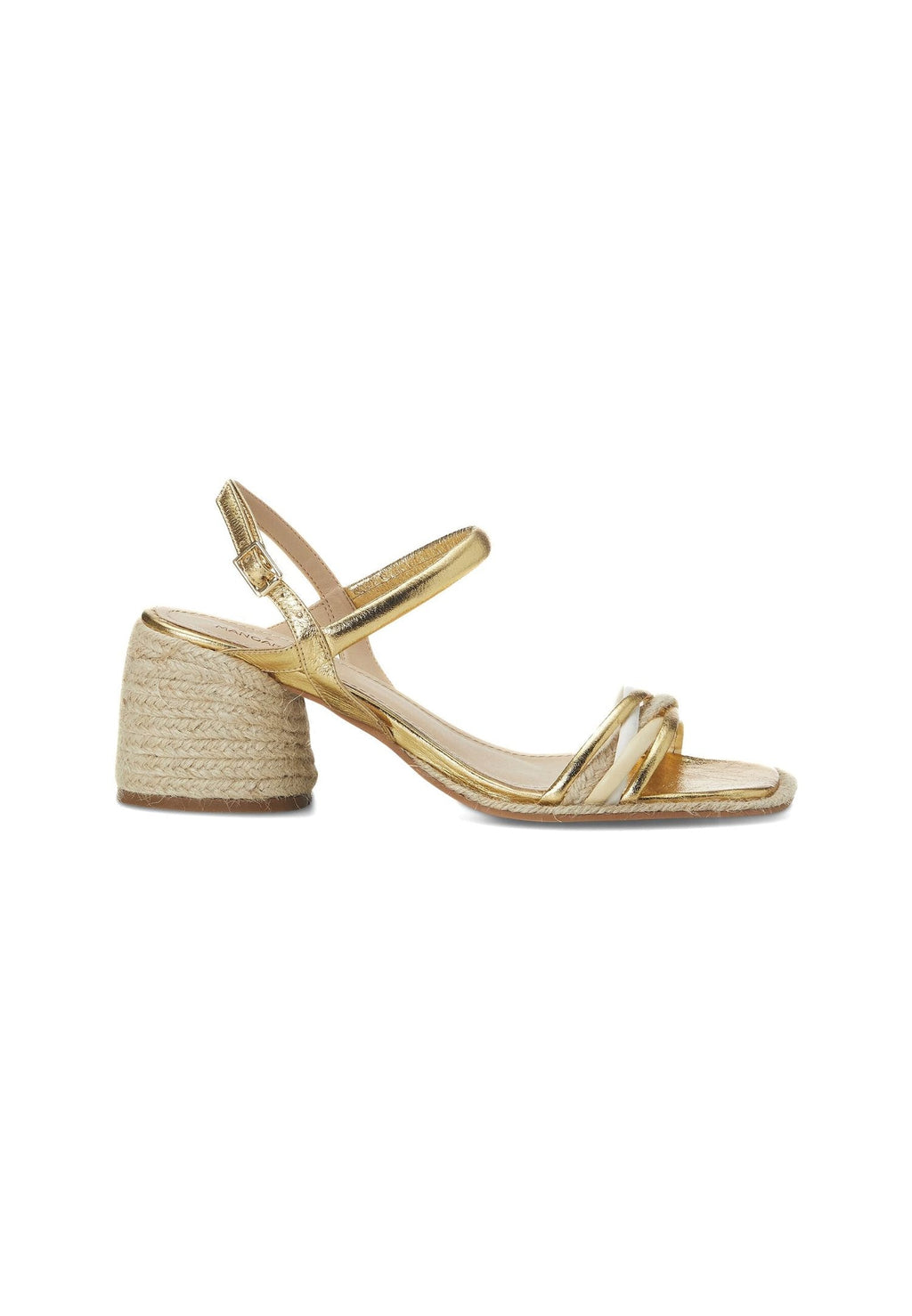 Albizia Leather Sandals – 7cm Natural Raffia Block Heel-0