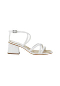 Bromelia White Leather Sandals – 7cm Block Heel-0