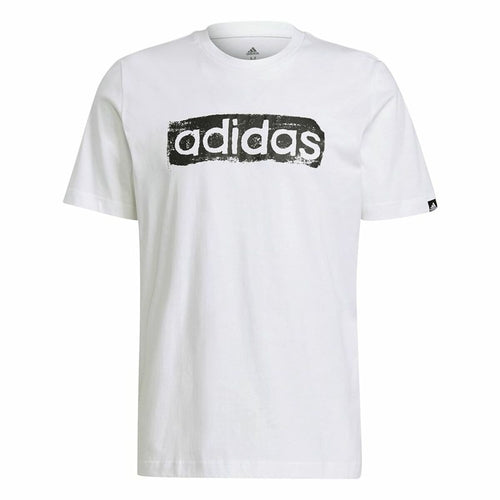 Adidas Brushstroke Logo Heren T-shirt - Wit
