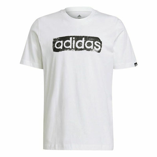 Adidas Brushstroke Logo Heren T-shirt - Wit