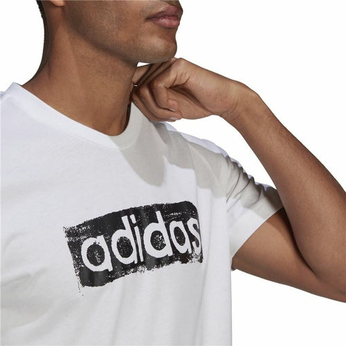 Adidas Brushstroke Logo Heren T-shirt - Wit