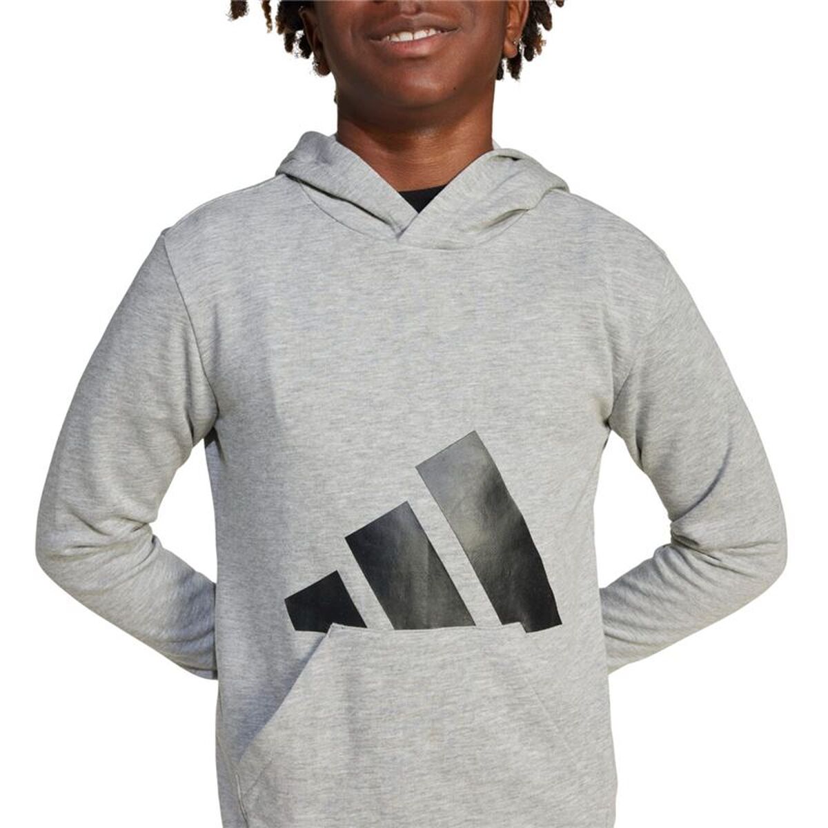 Adidas Big Logo Hoodie Meisjes - Lichtgrijs