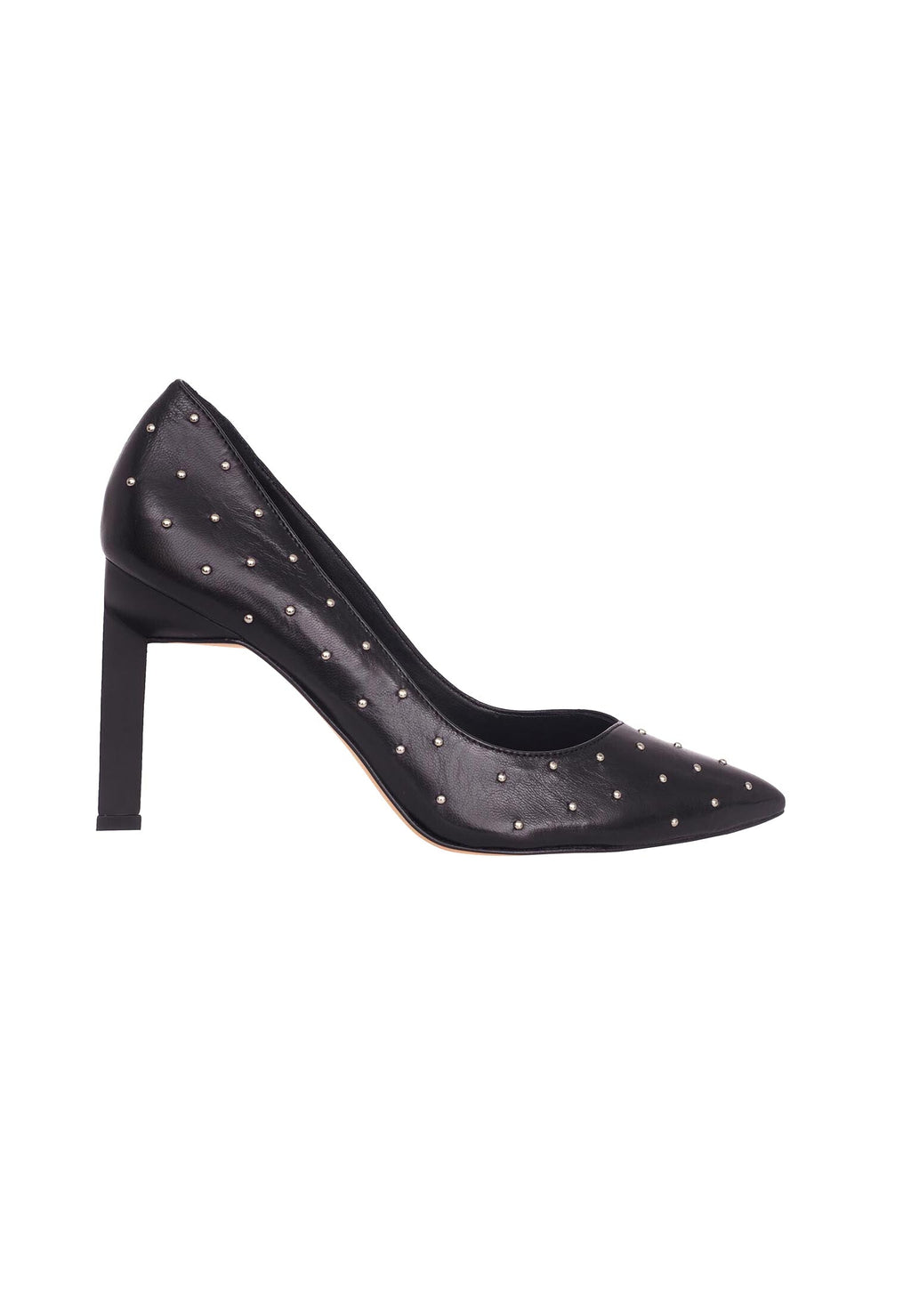 Callisia Brushed Black Leather Pumps – 9.5cm High Heel-0
