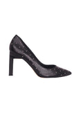 Callisia Brushed Black Leather Pumps – 9.5cm High Heel-0
