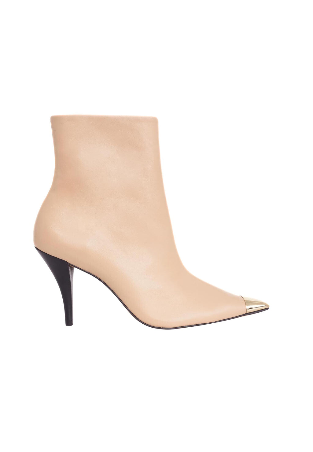 Inga Calf Beige Leather Ankle Boots – 8.7cm Pointed-Toe-0