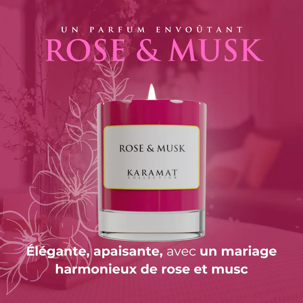 bougie parfumée Rose & Musk – Harmonie Florale-3