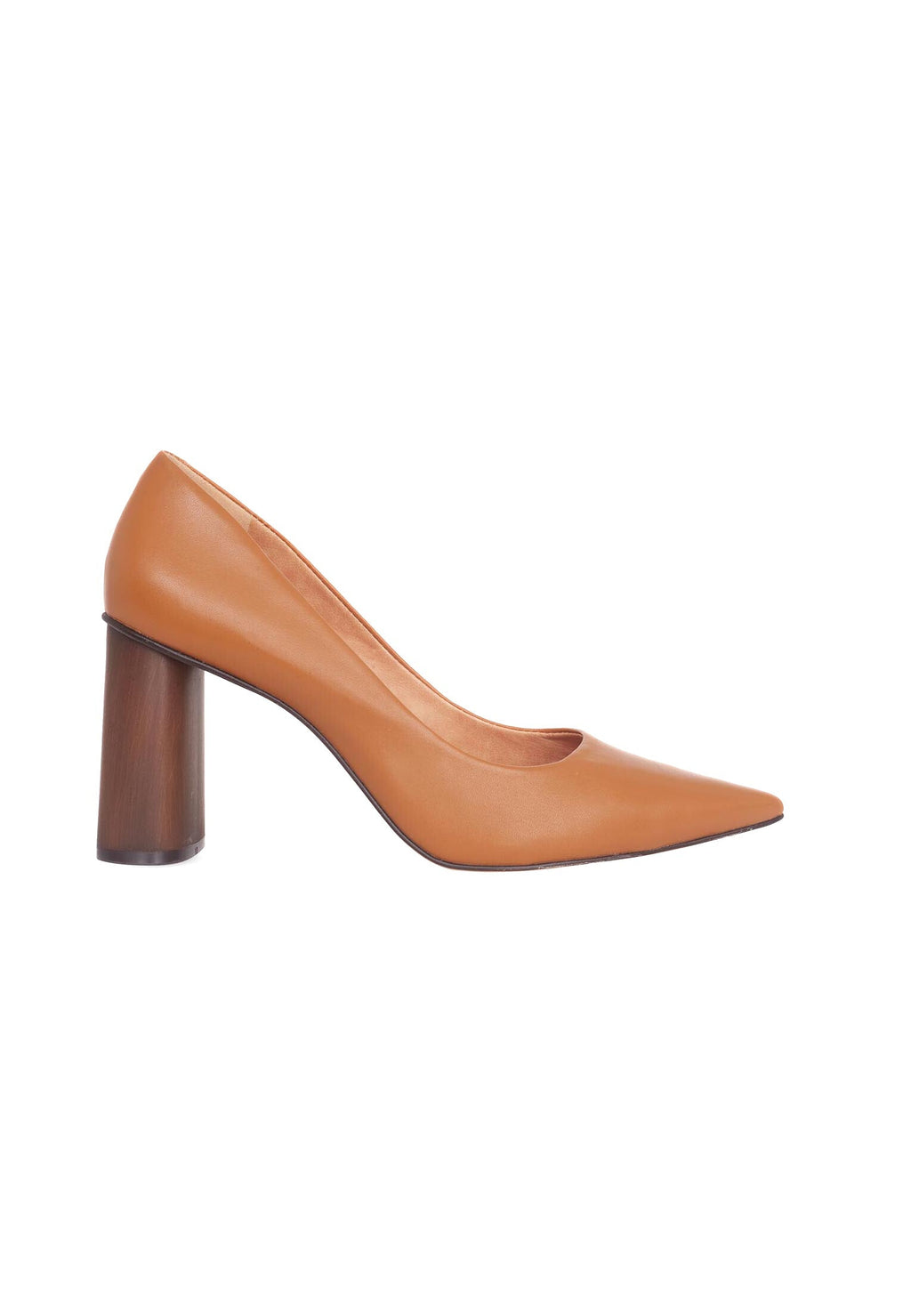 Plinia Leather Block Heel Pumps – 8.4cm Brown-0