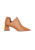 Maranta Caramel Sheepskin Ankle Boots – 6.3cm Pointed Block Heel-0