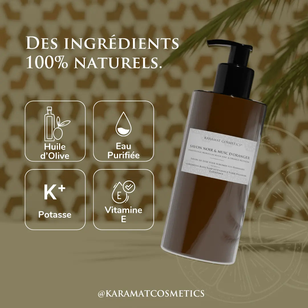 Savon Noir Au Fleur D’oranger 300ml-3