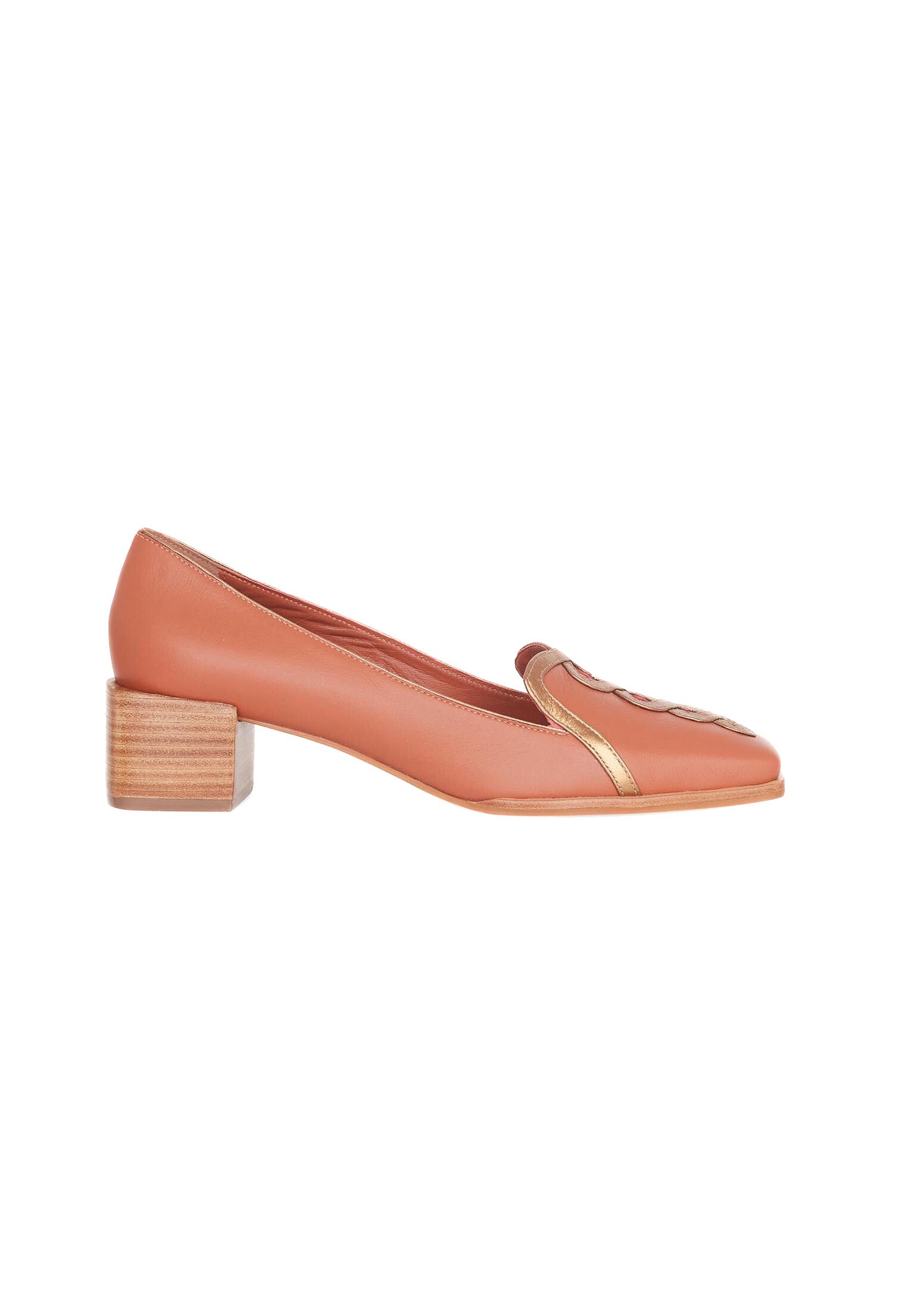 Cordía Caramel Leather Loafers – 4cm Block Heel