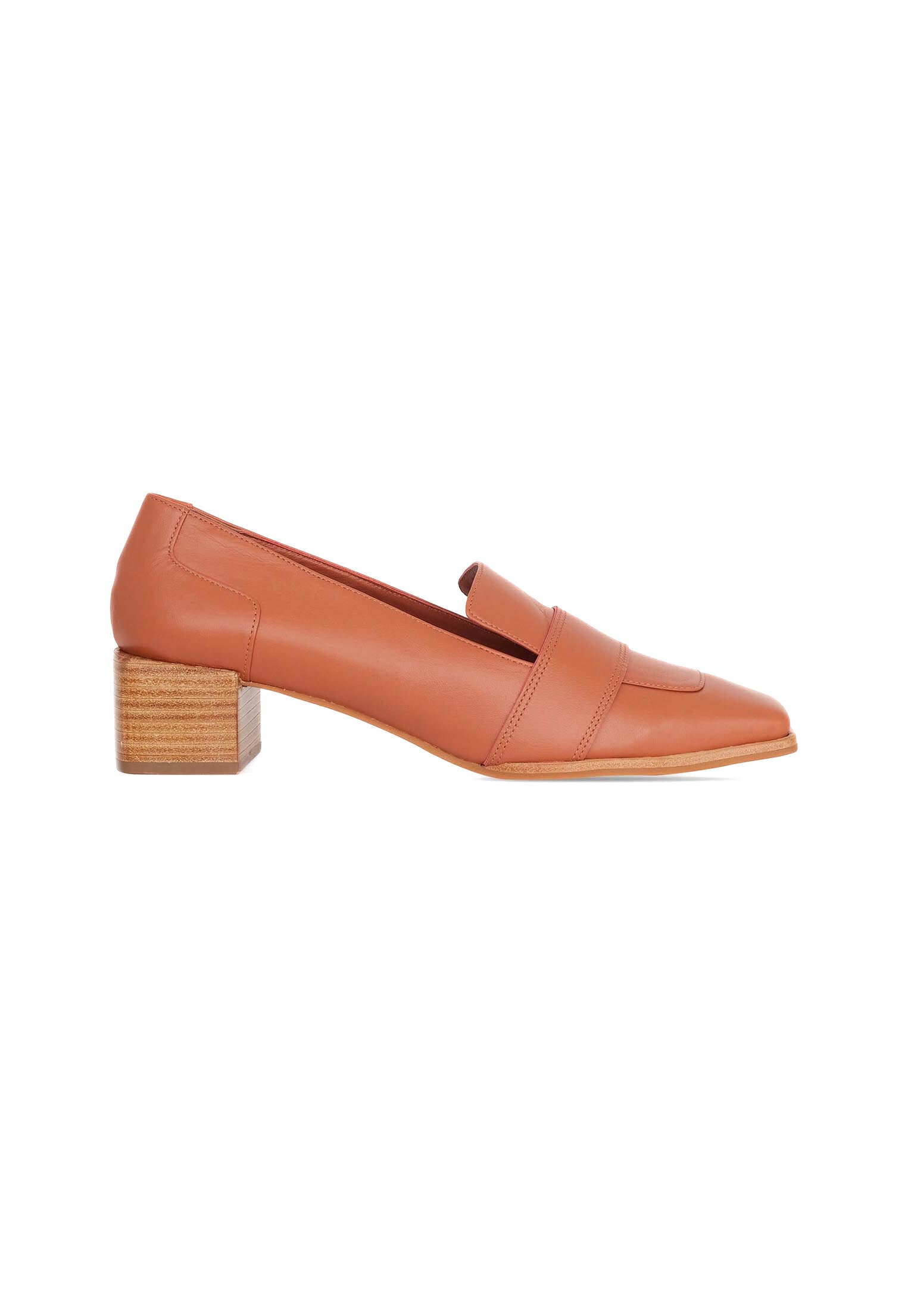 Louro Loafers in Caramel Calf Leather – 4cm Block Heel-0
