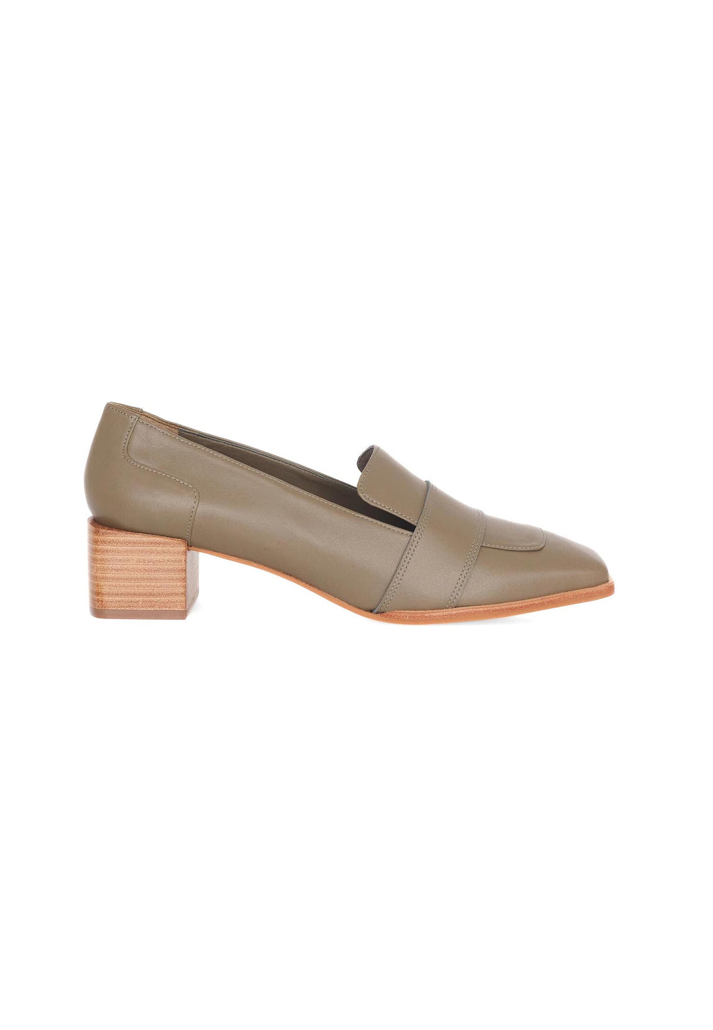 Louro Loafers in Green Calf Leather – 4cm Block Heel-0