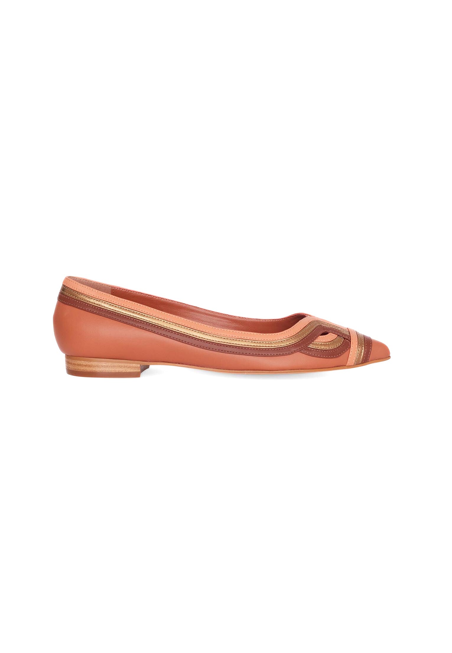 Begonia Caramel Leather Ballerinas-0