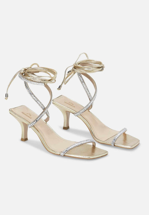 Aroeira Gold Leather Sandals – 8cm Heel-1