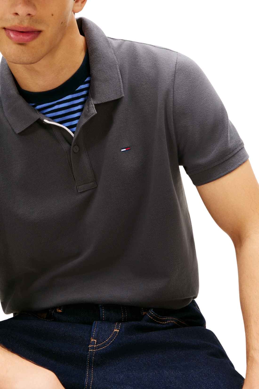TOMMY JEANS - Men's slim piquet polo shirt  - Size XL-19