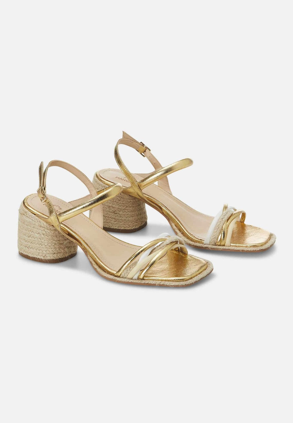 Albizia Leather Sandals – 7cm Natural Raffia Block Heel-2