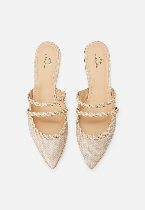Amburana Textile Mules – Beige Sustainable Flat Slip-On-1