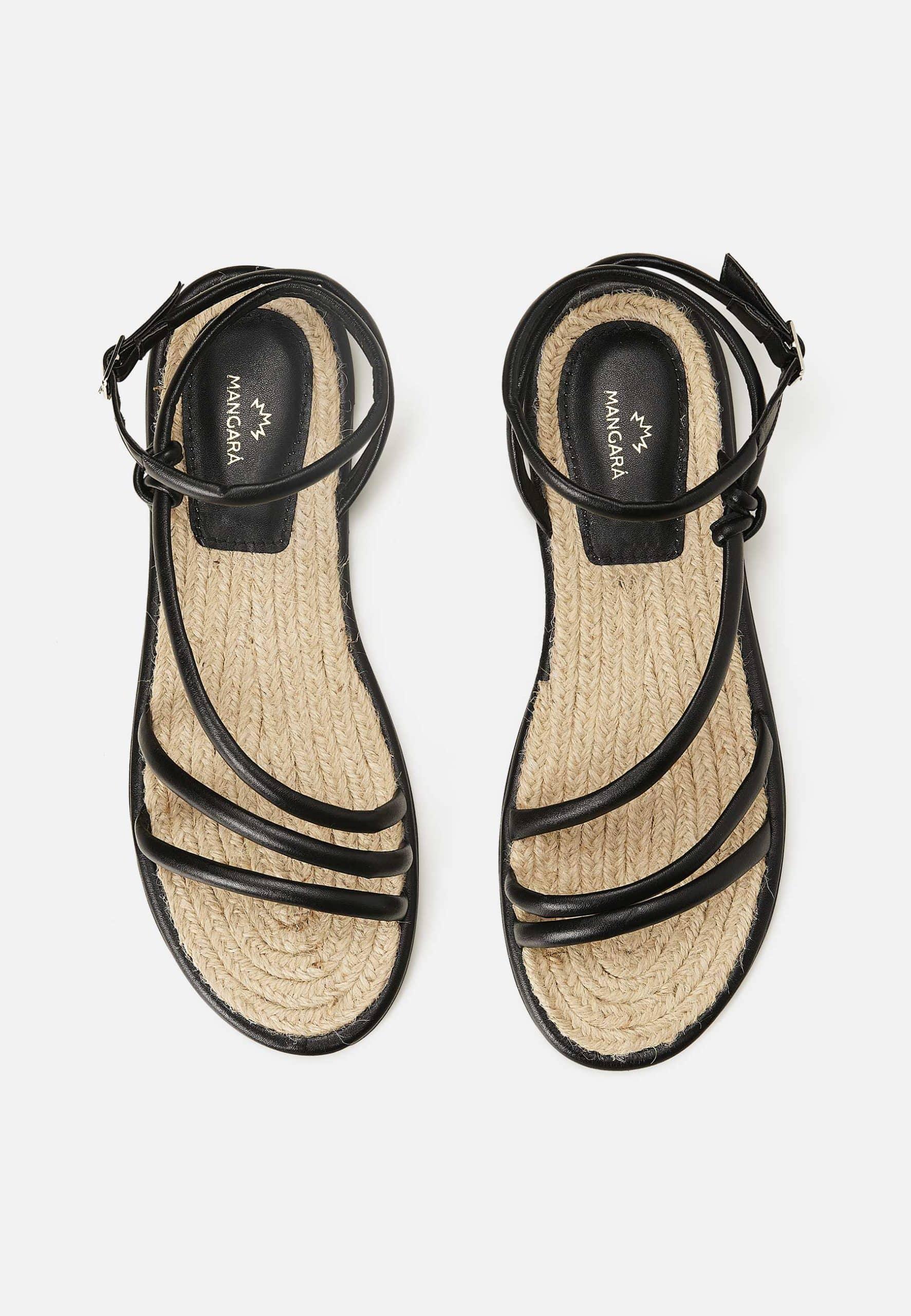 Angico Black Leather Strappy Flat (Copy)-1