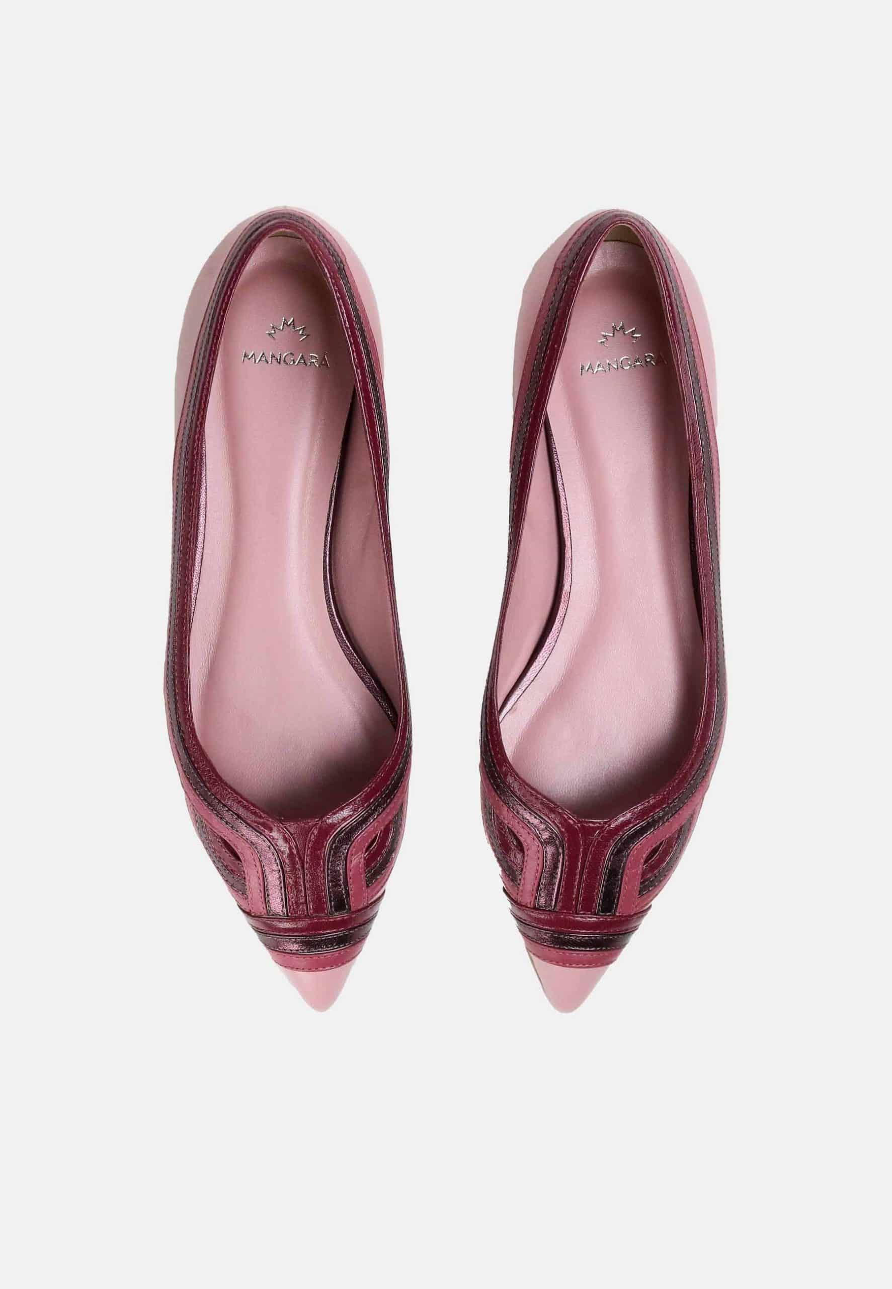Begonia Pink Leather Ballerinas-2