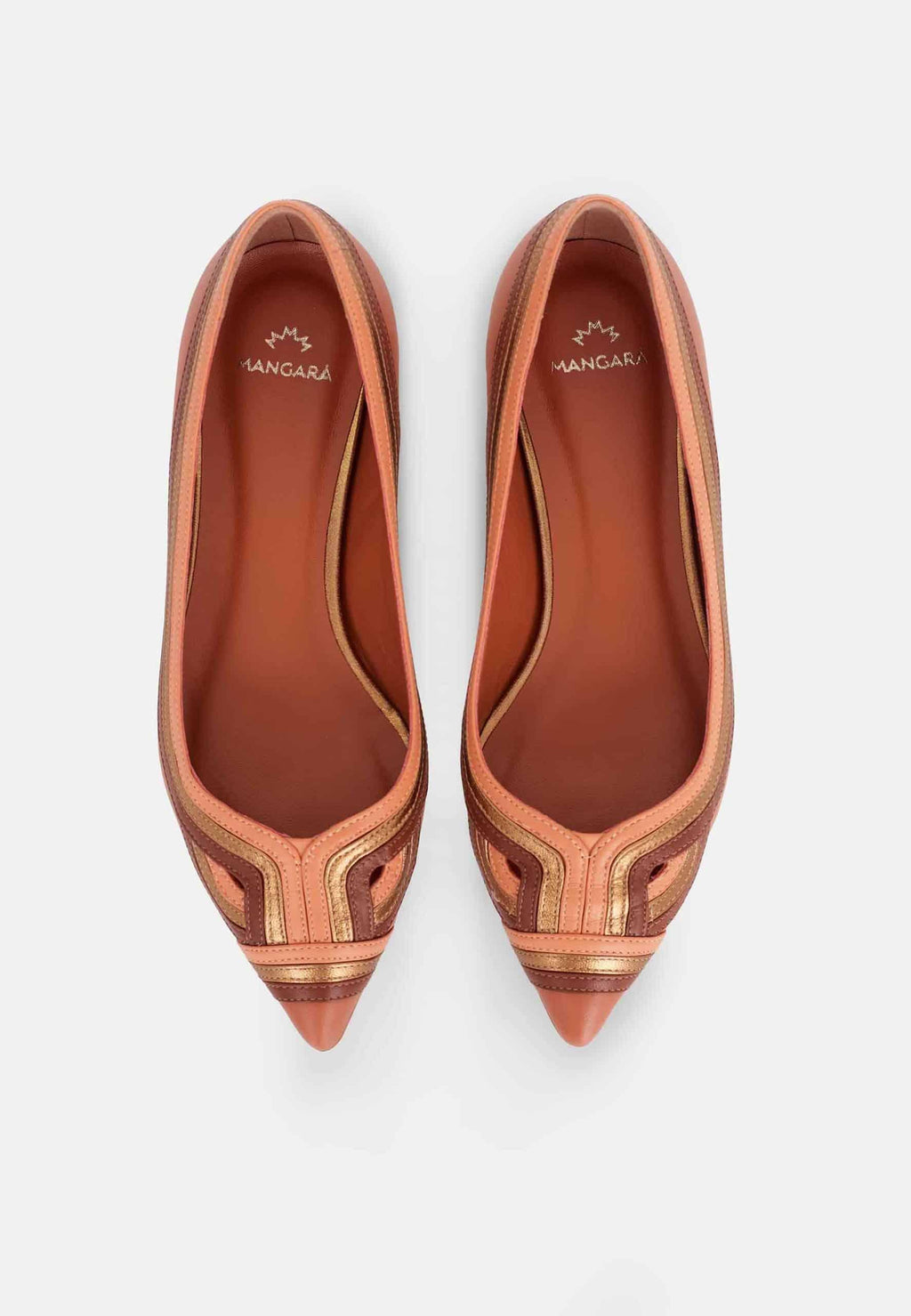 Begonia Caramel Leather Ballerinas-2