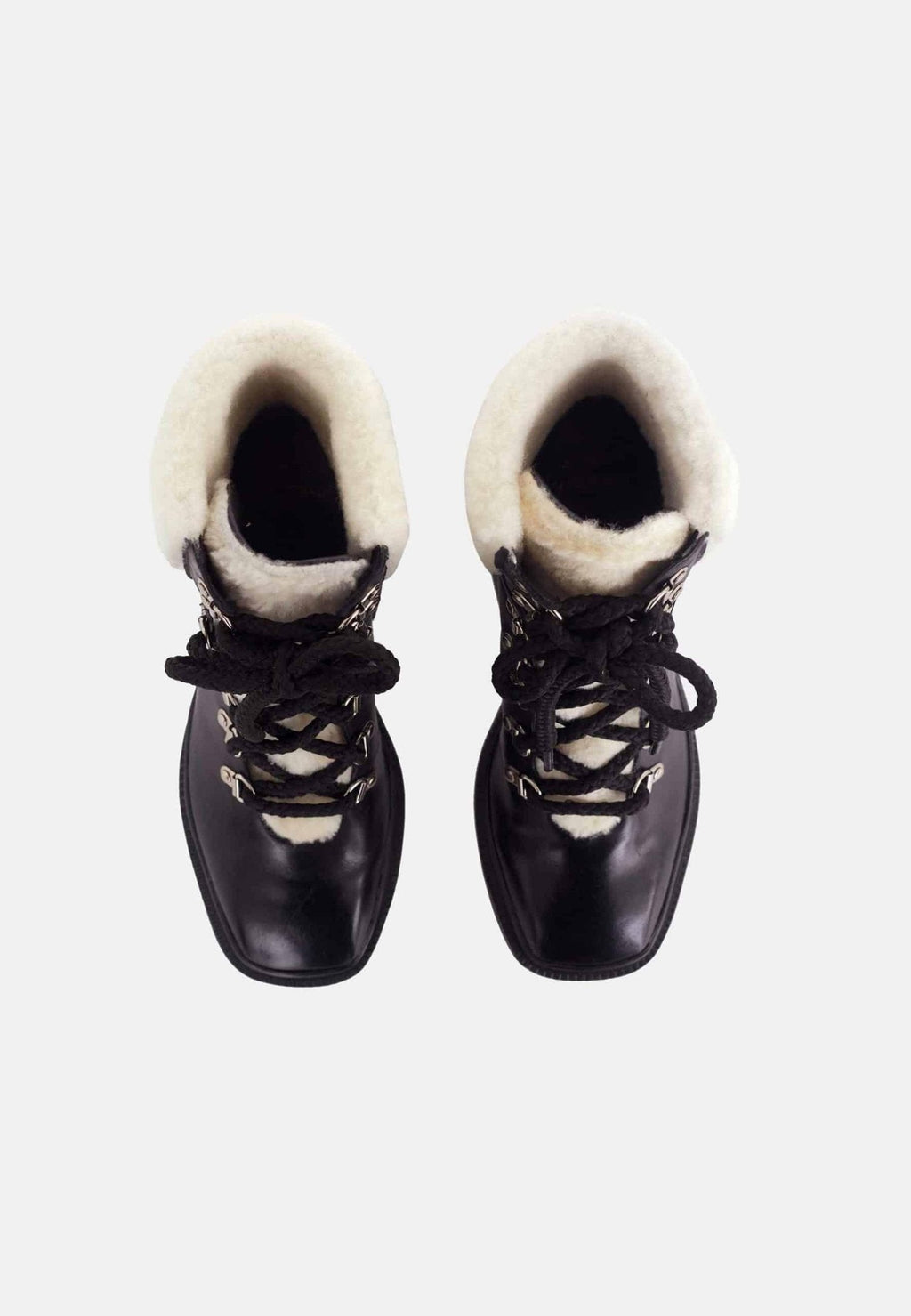 Cassia Black Calf Leather Combat Boots – 7.8cm Heel-2