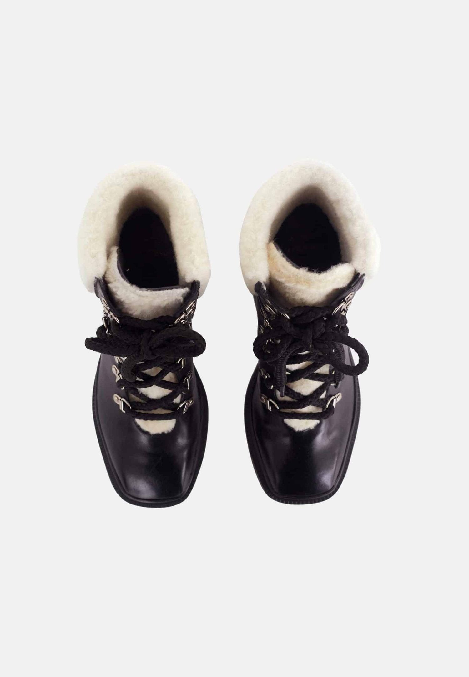 Cassia Black Calf Leather Combat Boots – 7.8cm Heel-2
