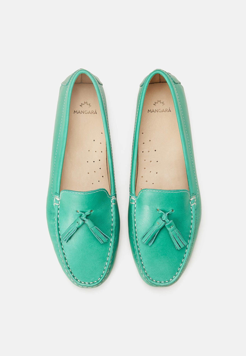 Caviúna Green Calf Leather Tassel Loafers – Flat-1