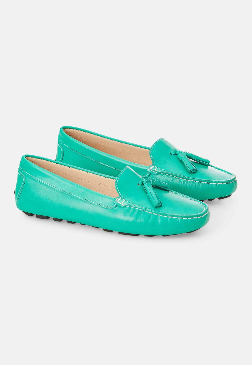Caviúna Green Calf Leather Tassel Loafers – Flat-2