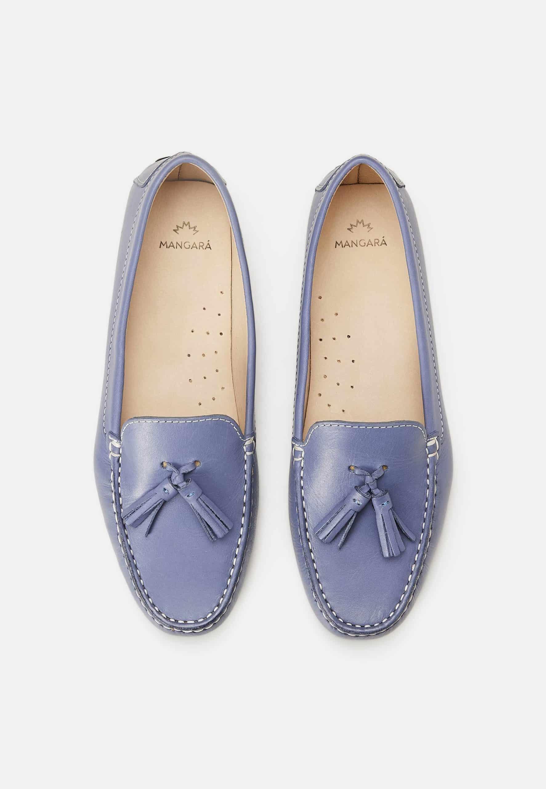 Caviúna Blue Calf Leather Tassel Loafers – Flat-1
