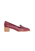 Cordía Purple Leather Loafers – 4cm Block Heel-0