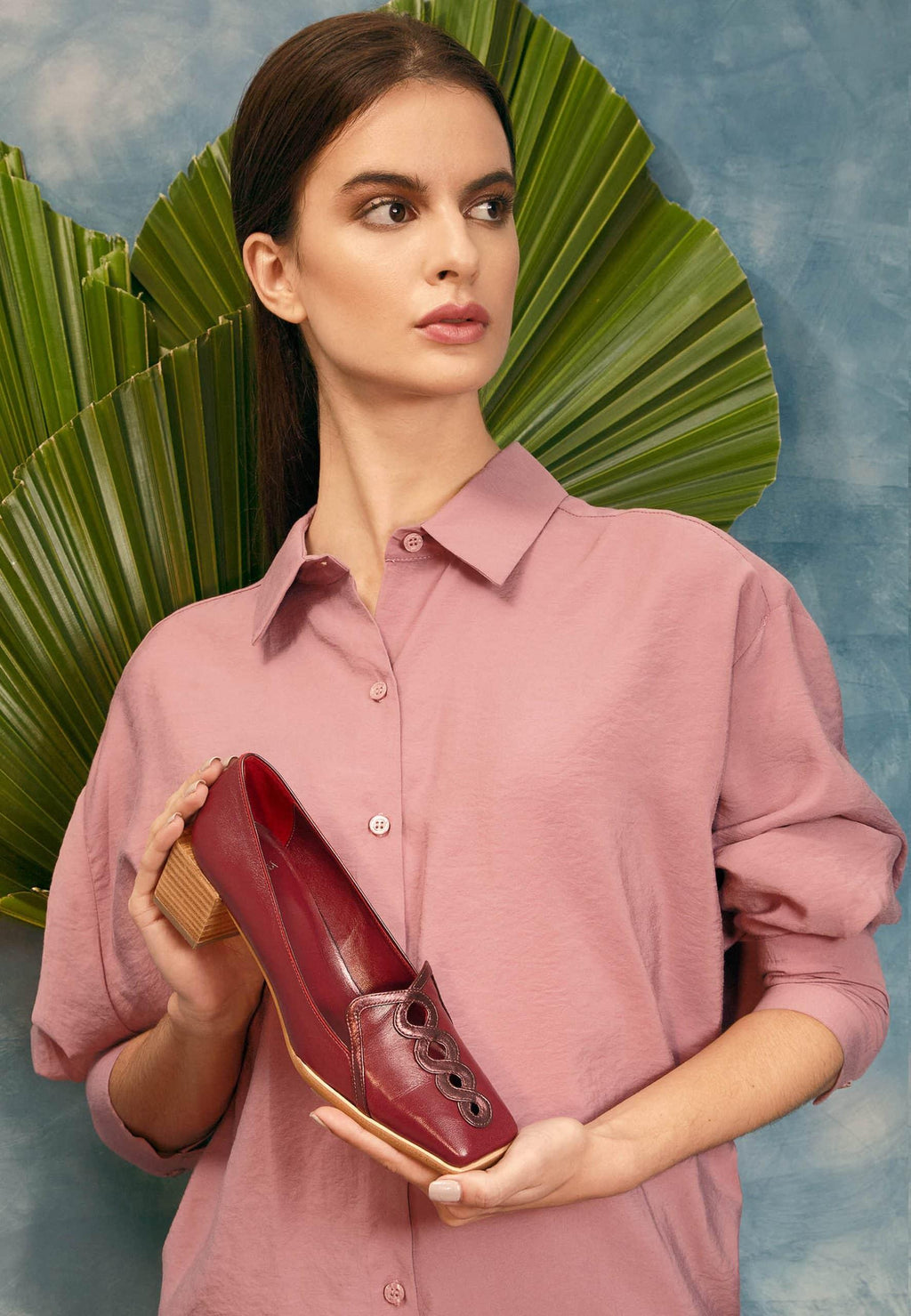 Cordía Purple Leather Loafers – 4cm Block Heel-1
