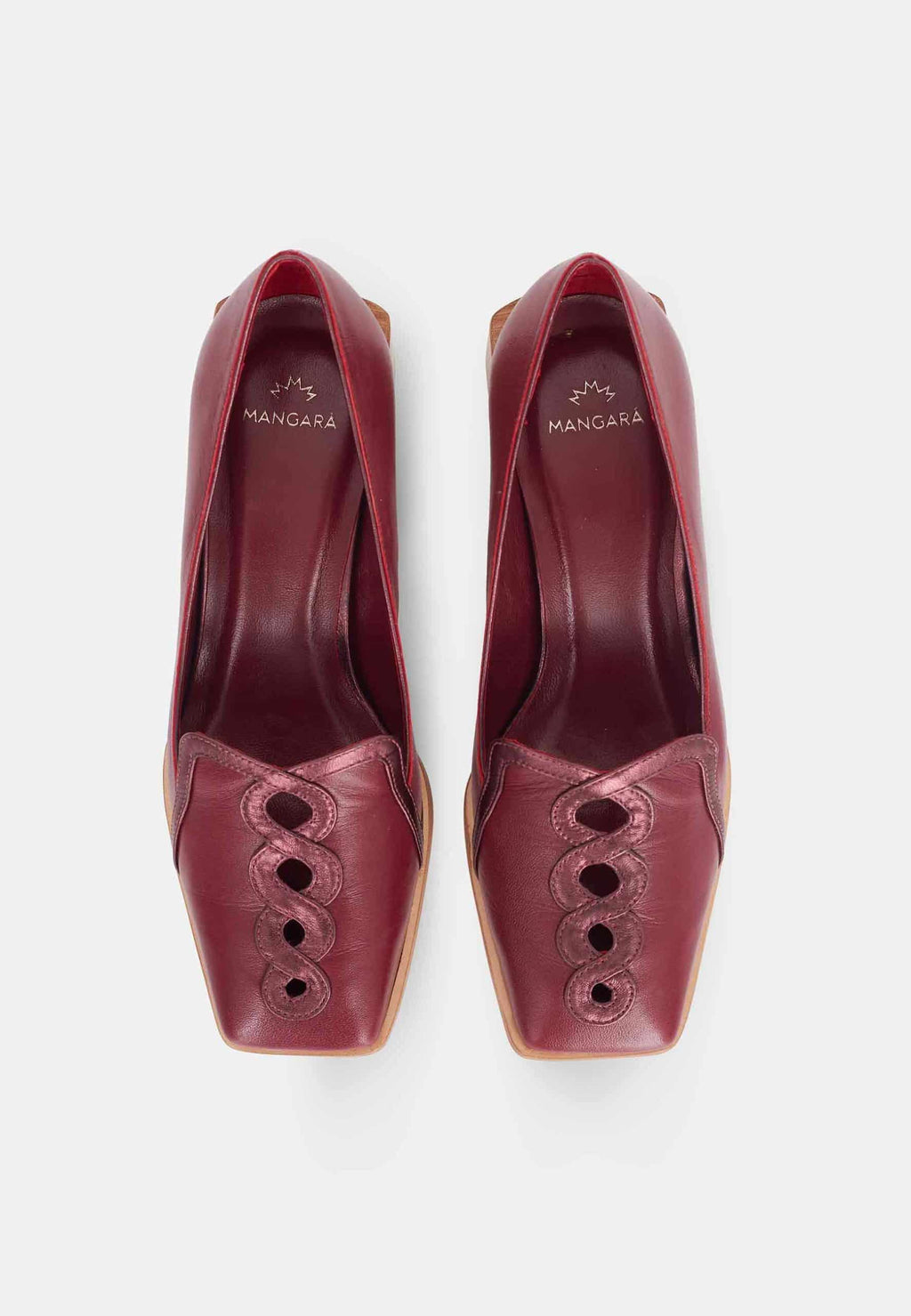 Cordía Purple Leather Loafers – 4cm Block Heel-2