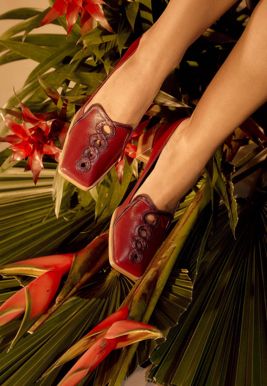 Cordía Purple Leather Loafers – 4cm Block Heel-4