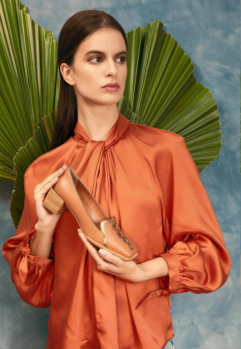 Cordía Caramel Leather Loafers – 4cm Block Heel