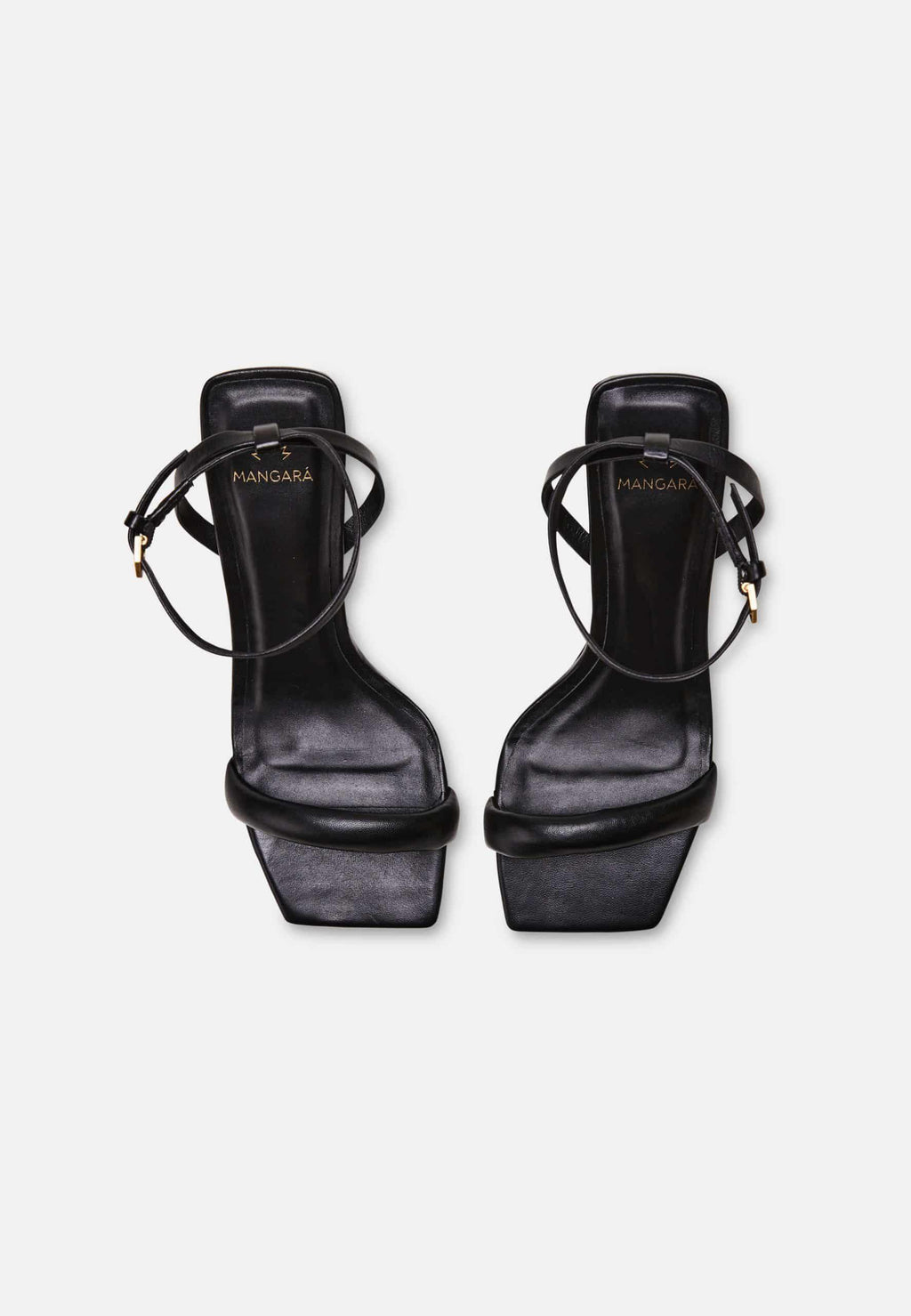 Cortiça Calf Black Leather Sandals – 9cm High Heel Ankle Strap