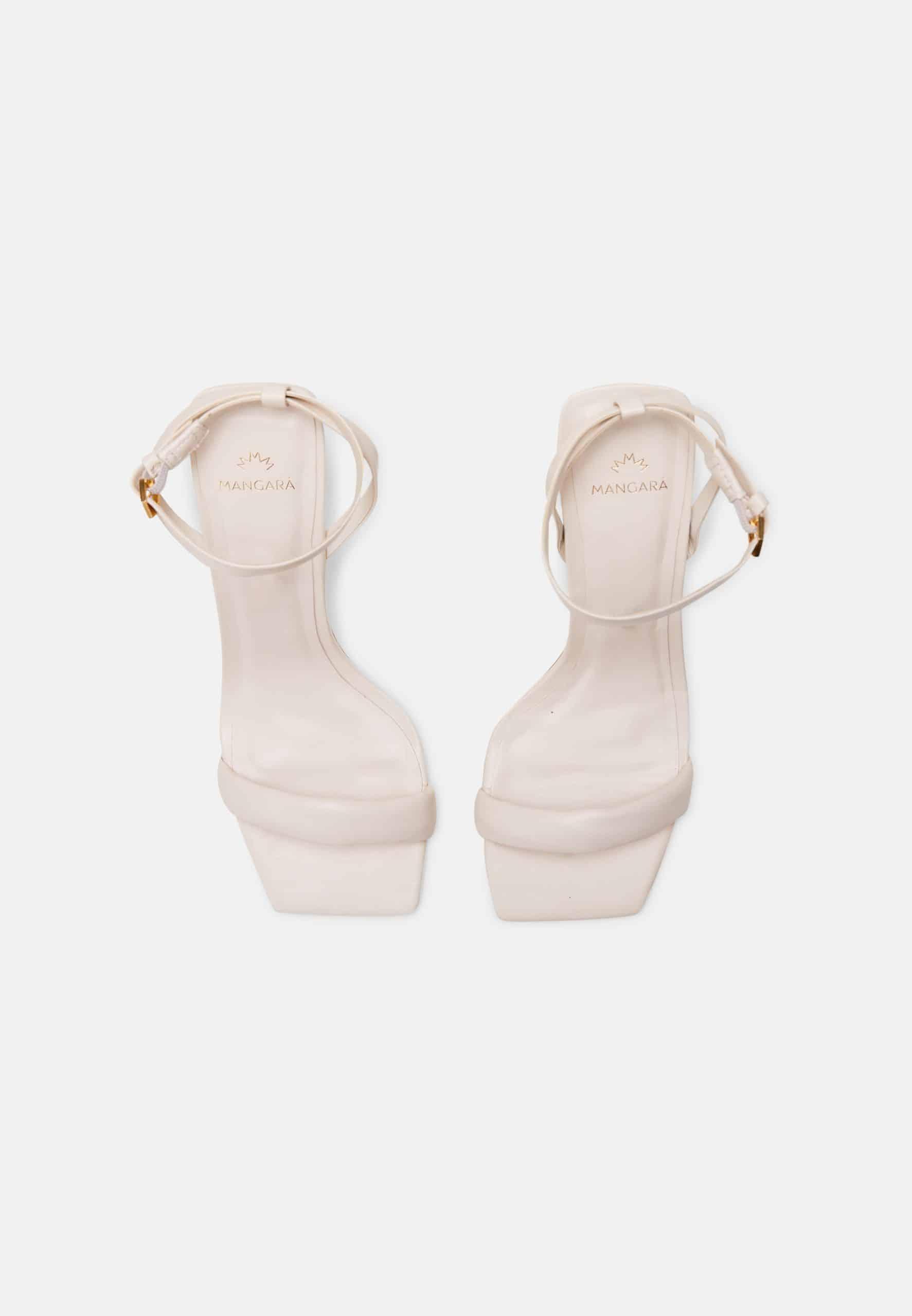 Cortiça Calf Off-White Leather Sandals – 9cm High Heel Ankle Strap-2