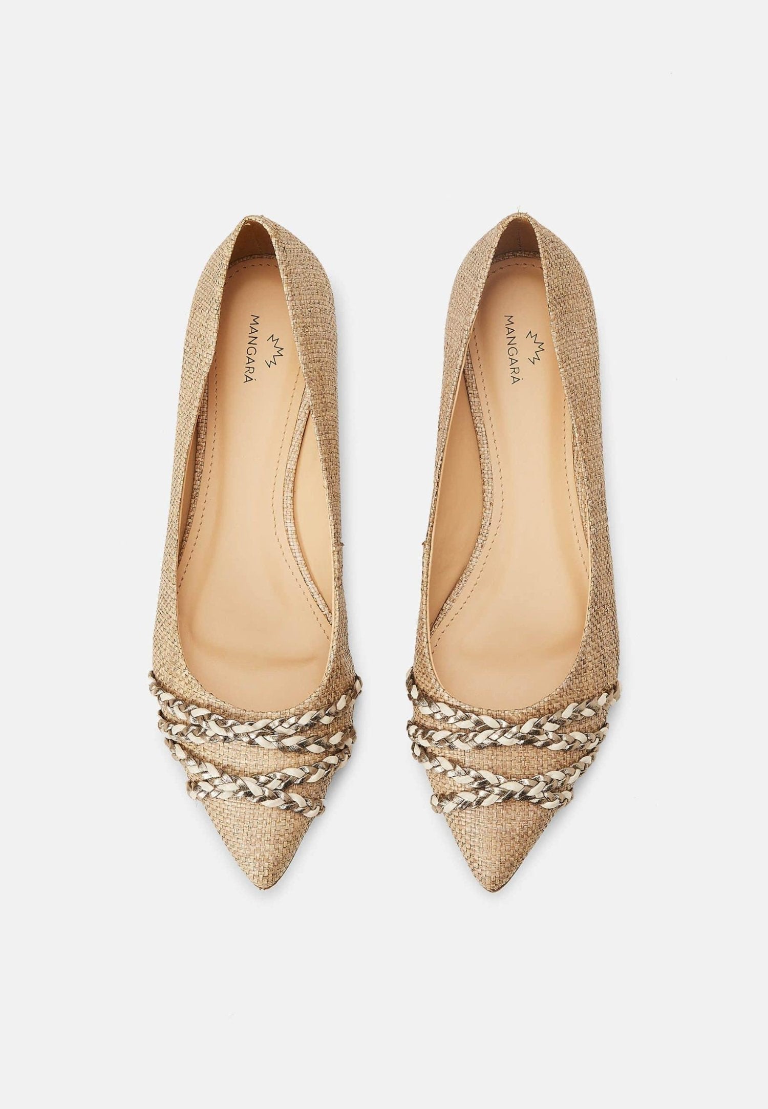 Guarandí Raffia Leather Ballerinas – Natural Beige Flat-1