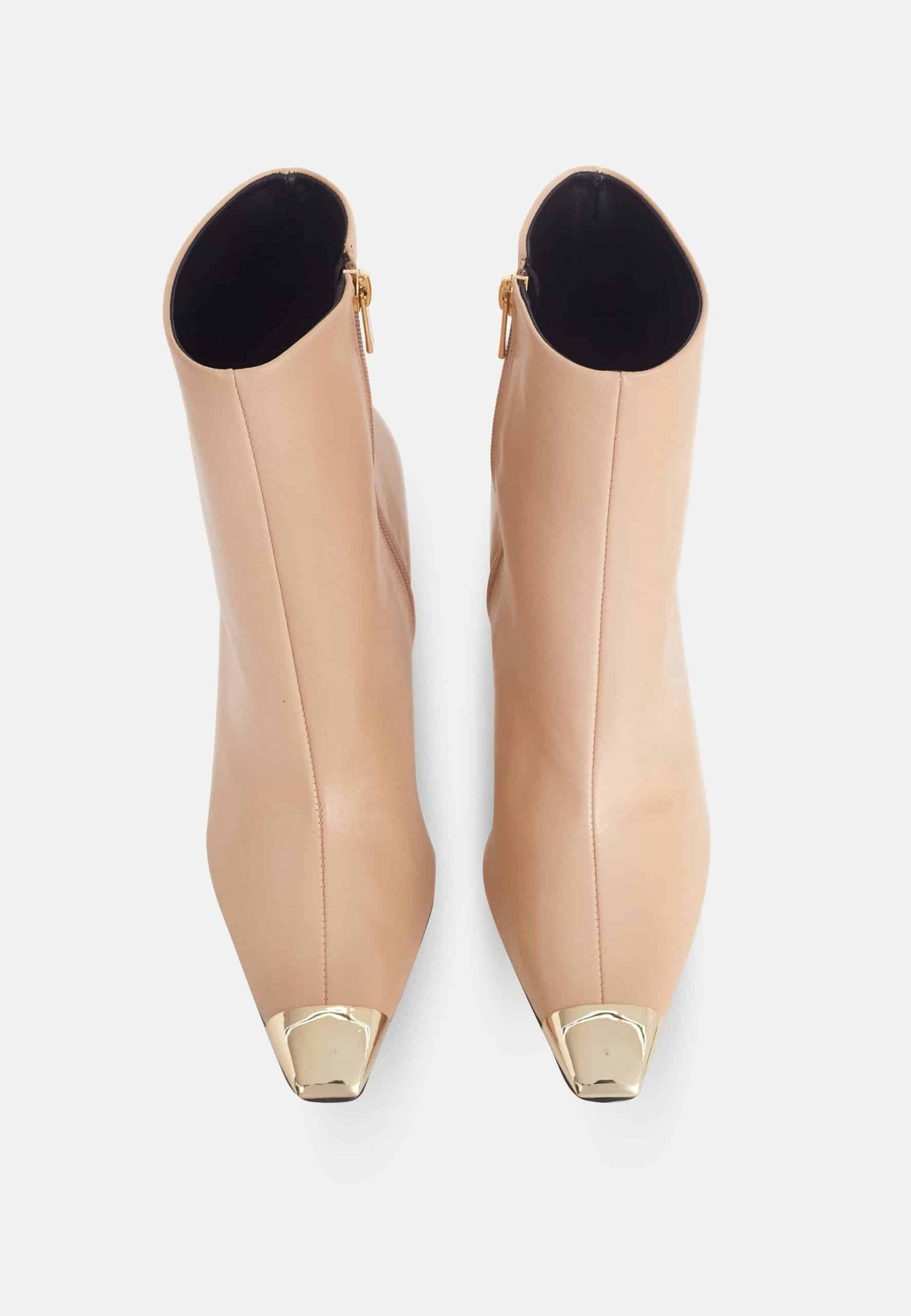 Inga Calf Beige Leather Ankle Boots – 8.7cm Pointed-Toe-2