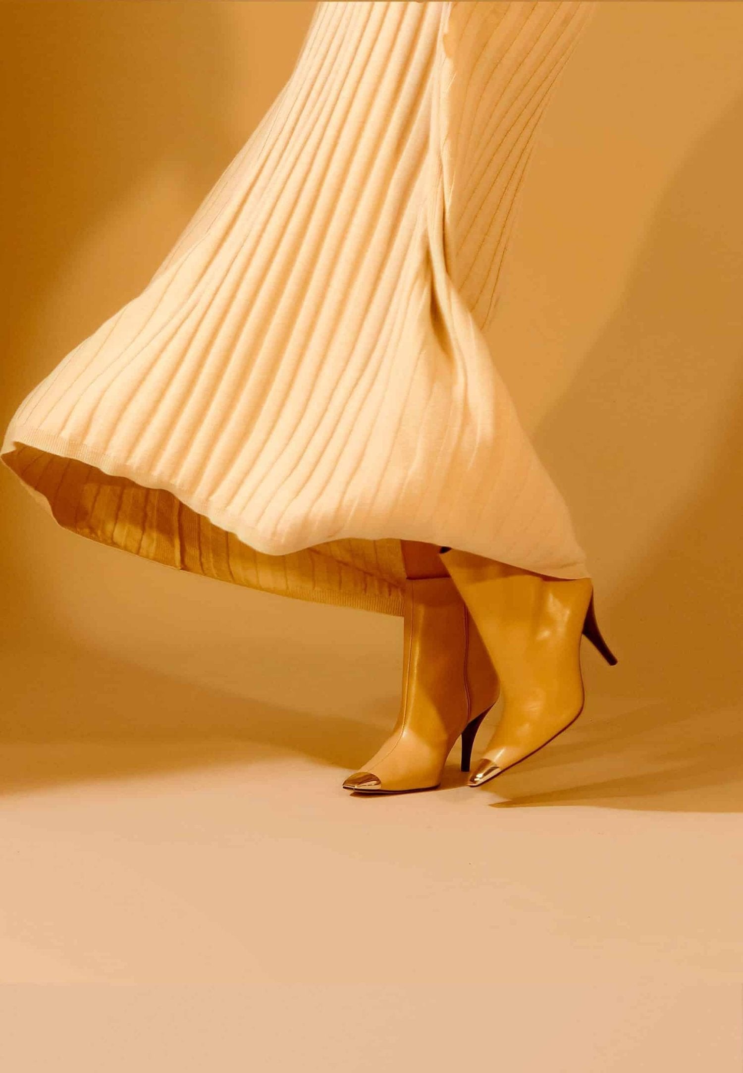 Inga Calf Beige Leather Ankle Boots – 8.7cm Pointed-Toe-3