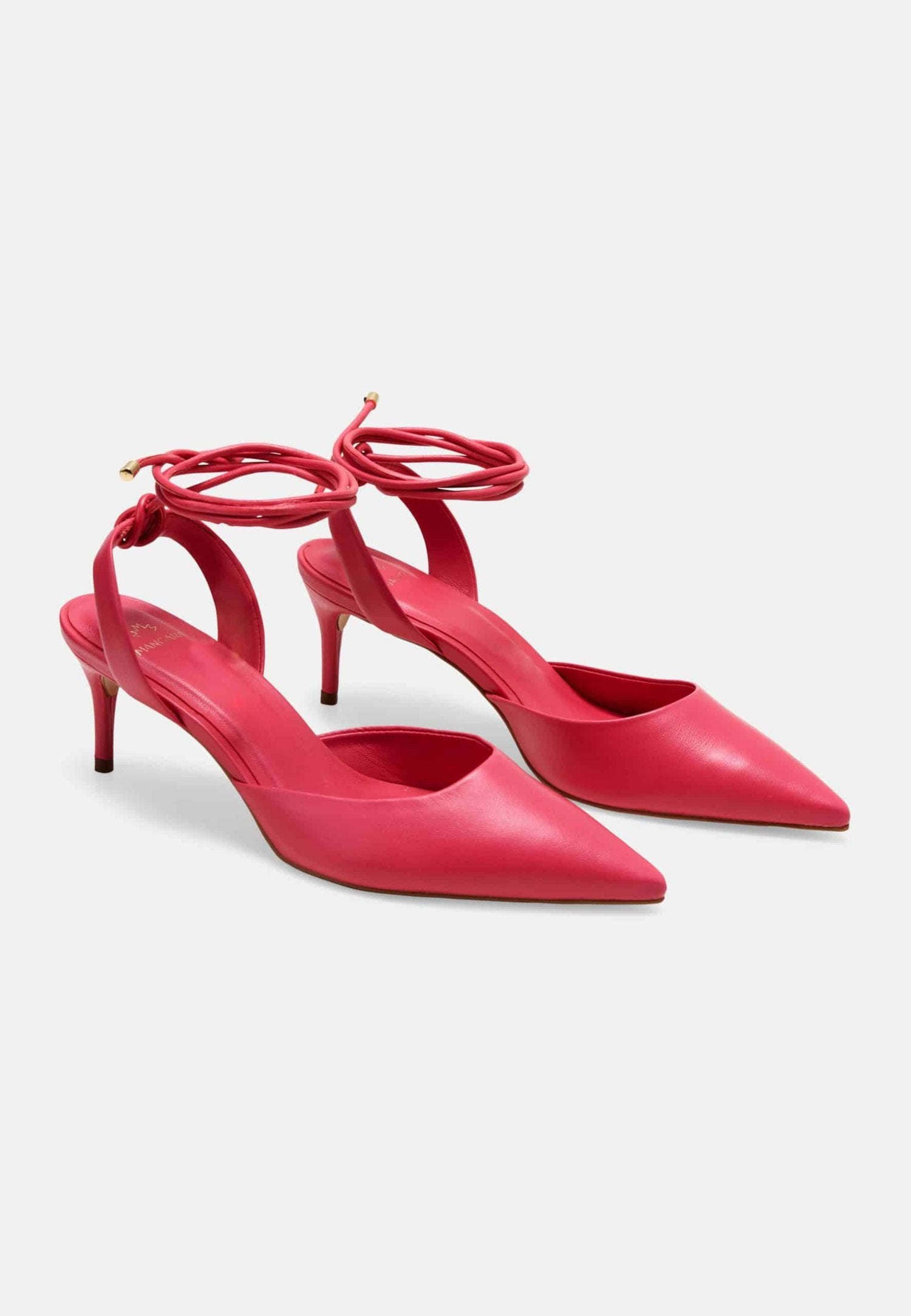 Jaborandi Pink Leather Slingback Heels – 6.5cm Pointed Toe-2